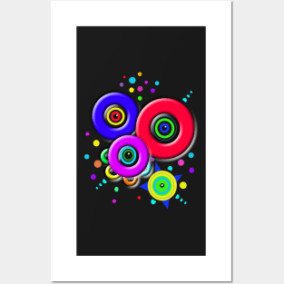 Circles and Rings that Pop with Color (includes cute sticker set) Posters and Art